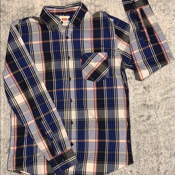 Levi Strauss Blue Plaid Button Up - Picture 1 of 6
